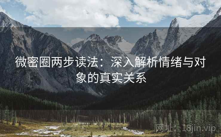 微密圈两步读法:深入解析情绪与对象的真实关系 微密圈两步读法:深入解析情绪与对象的真实关系